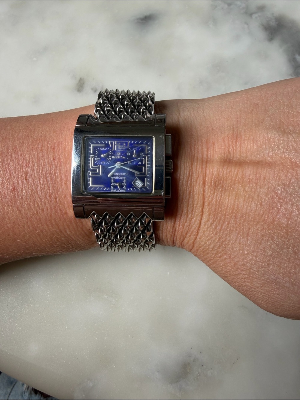 Invicta Silver Stainless Steel Watch with Blue Dial - Picture 5 of 7